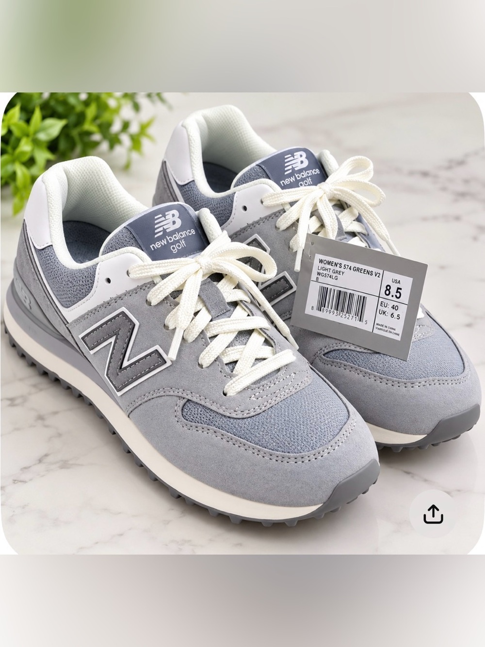 New Balance 574 Greens V2 Women’s Golf Shoes Light Grey Size 8.5 Ne
